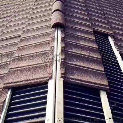 廣西彩石金屬瓦輕鋼結構瓦鍍鋁鋅彩石瓦平改坡金屬瓦