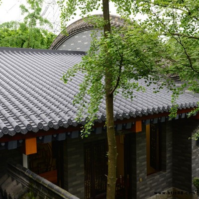貴州赤水景區農家樂屋面瓦 民宿酒店高分子裝飾瓦 古建寺廟筒瓦全國直銷