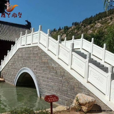 漢白玉小石橋 學校升旗臺石雕欄桿 嘉祥石雕定制