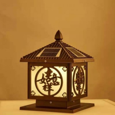 新款太陽能柱頭燈圍墻燈別墅花園大門庭院燈小區柱子戶外墻頭LED