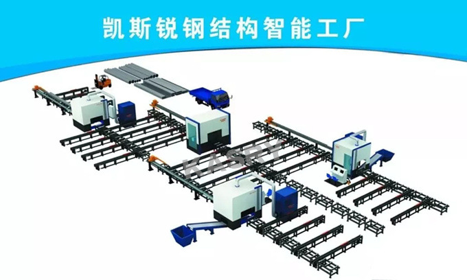 鋼結(jié)構(gòu) 型材角鋼 加工生產(chǎn)線廠家H型鋼 槽鋼角鋼切割機(jī)示例圖2