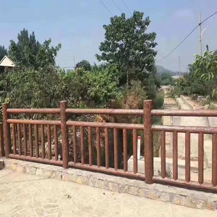陜西防腐木欄桿 濟寧仿木欄桿 水泥護欄廠家藝高景觀專業生產仿木仿石仿皮欄桿示例圖2