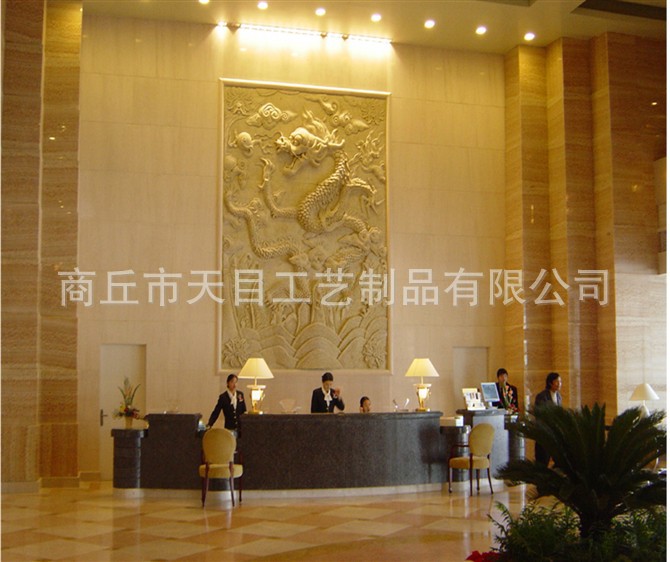 河南砂巖背景墻裝飾壁畫、人造砂巖、專業雕刻來圖訂做示例圖8