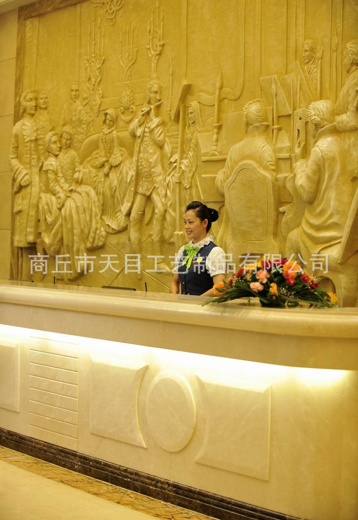 酒店室內砂巖浮雕中式砂巖浮雕背景墻定制示例圖6