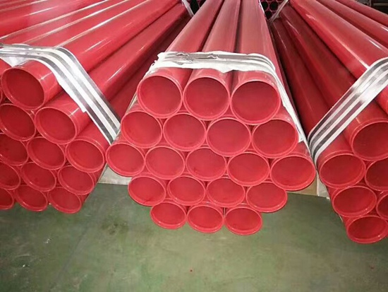螺旋涂塑鋼管 大口徑內(nèi)外涂塑鋼管 紅色涂塑復(fù)合管 礦用鋼塑復(fù)合管