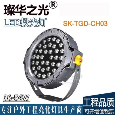 璨華照明SK-TGD-CH03戶外防水投光燈36W圓形公園照樹燈
