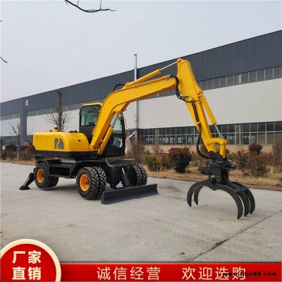 路面建筑輪式抓木機 挖掘裝載機 工程輪胎式挖掘機