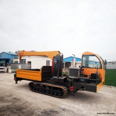 小型履帶式起重機 橡膠鏈條起重機運輸車 丘陵橡膠履帶自卸隨車吊