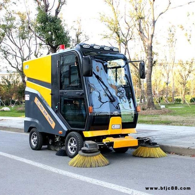 新能源電動掃路車 全封閉智能駕駛式電動掃路車 景飛 電動駕駛室掃路車 工業 園區路面清掃車