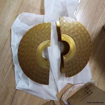 定做豪華的仿古銅鋁板雕刻大門拉手