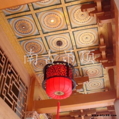 中式禪堂裝修 寺廟吊頂 佛堂浮雕天花板 大雄寶殿頂上天花  集成鋁扣板