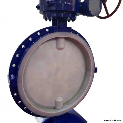 DN350電動襯氟蝶閥 電動三偏心對夾式蝶閥 電動三偏心蝶閥-鑄鋼閥體內(nèi)襯F4-F46,法蘭連接，對夾連接蝶閥