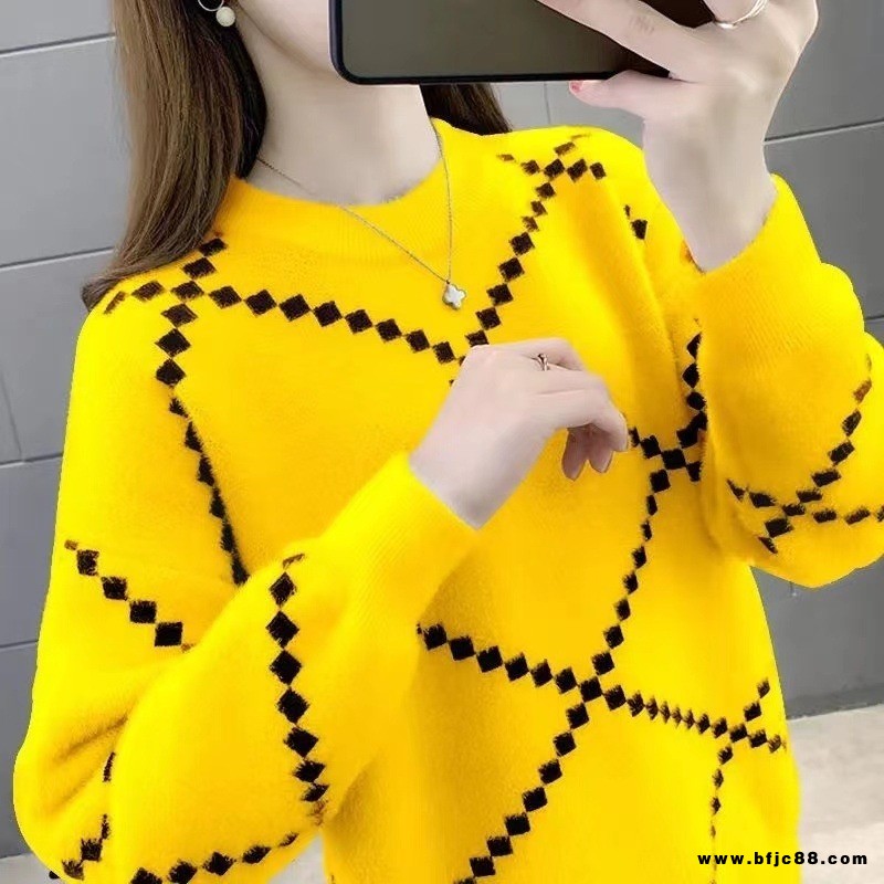 潮流冬女式季毛衣庫存服裝韓版厚款大板毛衣便宜女裝工廠