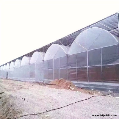 山西雙拱雙膜連棟溫室 雙層膜溫室大棚 蔬菜溫室大棚造價 旭航8
