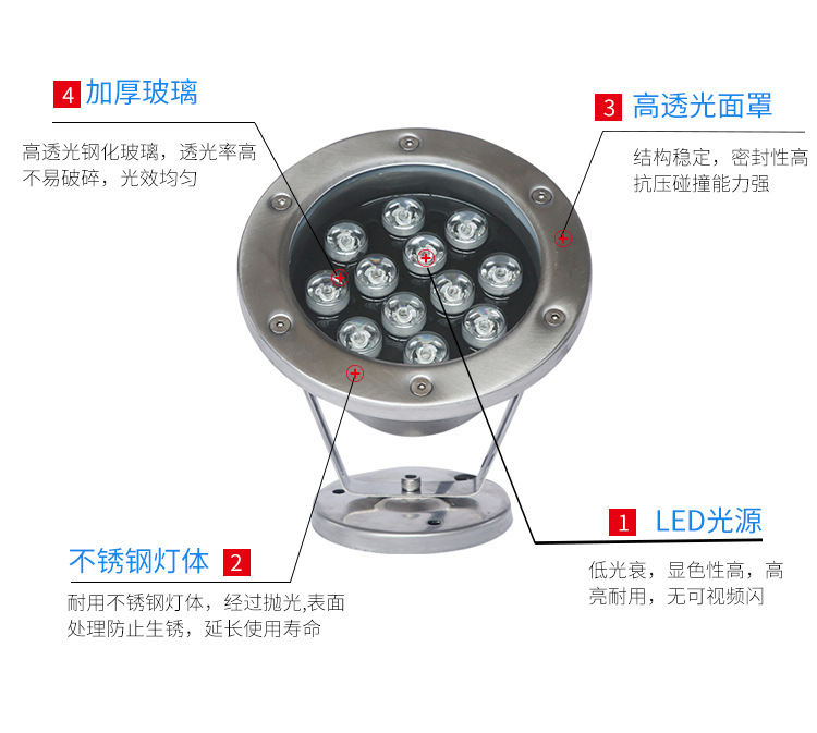 LED景觀燈  座式水底燈加工 道路橋梁亮化工程燈具