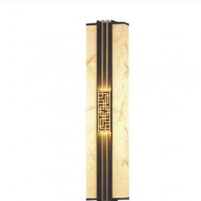 戶外新中式太陽能壁燈防水景觀庭院燈別墅外墻大門仿云石長條壁燈
