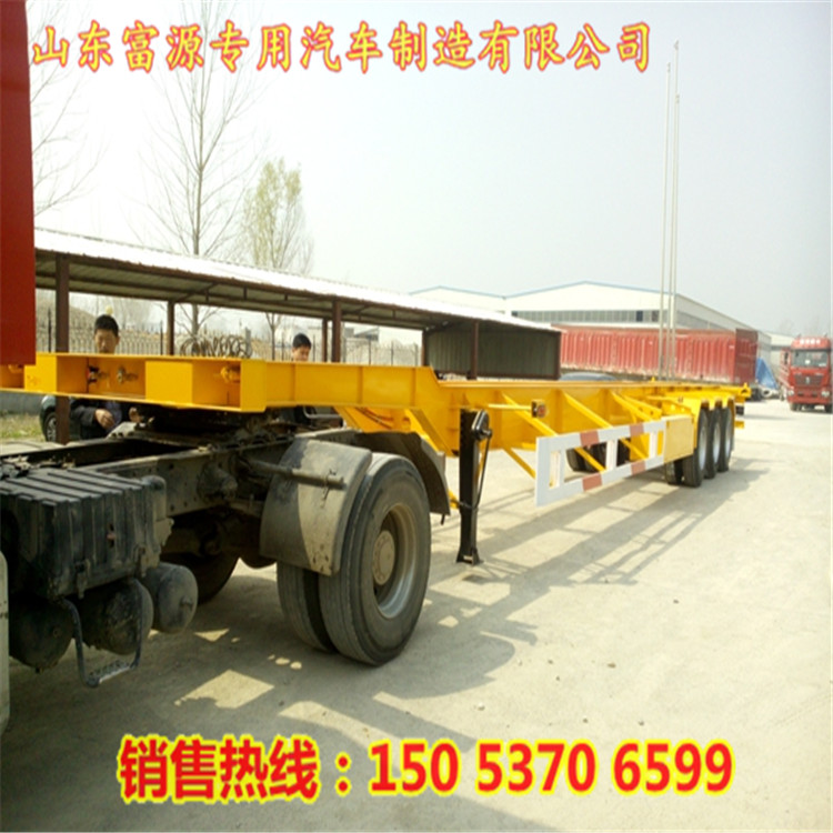 20英尺集裝箱半掛車 梁山集裝箱掛車 集裝箱龍骨式貨車
