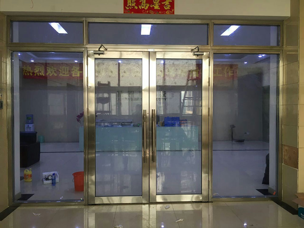 全玻璃防火門  不銹鋼玻璃防火門  玫瑰金不銹鋼玻璃防火門示例圖6