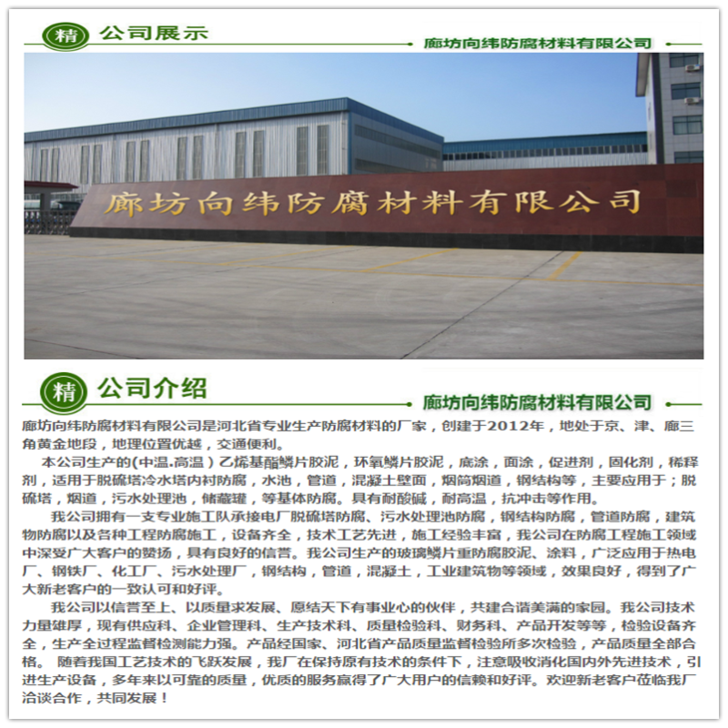 乙烯基樹脂玻璃鱗片膠泥 向緯廠家貨源充足 脫硫塔煙道防腐乙烯基樹脂玻璃鱗片膠泥示例圖18