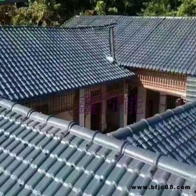 廠家直銷灰色樹脂仿古瓦一體瓦別墅景觀仿古工程瓦老房換瓦農村翻新