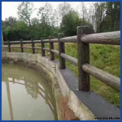 景觀水泥仿木護欄 水泥手工欄桿廠家 福淼 水泥仿木護欄