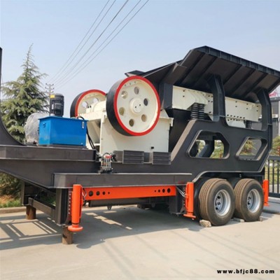 源德砂石線錘式移動破碎站 600型河卵石制砂設(shè)備 行走式石料粉碎機(jī)