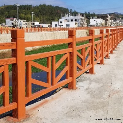 浙江仿木河堤護欄材料 防木欄桿施工效果圖 水泥制品生產(chǎn)廠家藝高景觀