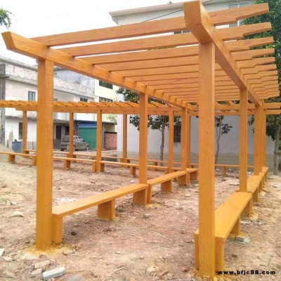 安徽防腐木長廊架新農(nóng)村效果圖 庭院果園水泥制品葡萄架 公園綠植藤架藝高景觀