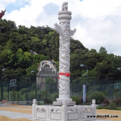 福建惠安石雕華表柱廠家定制供應(yīng)  廣場(chǎng)主題文化石材華表柱 石雕盤龍柱