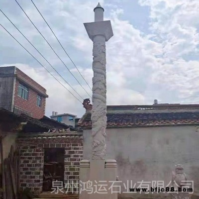 福建惠安生產(chǎn)供應(yīng)石雕黃金柱 青石石雕元帥柱 石材陽(yáng)勝柱廠家