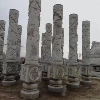 生產(chǎn)供應(yīng)石雕十二生肖柱廠家 青石12生肖柱 廣場(chǎng)景觀石材十二生肖石柱