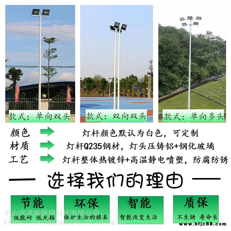 健身器區(qū)照明燈桿柱 清遠(yuǎn)運(yùn)動(dòng)場(chǎng)所7米燈桿 一拖三400led燈桿柱