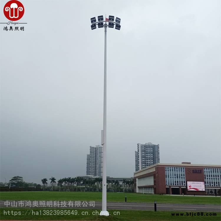 清遠(yuǎn)公園籃球場(chǎng)照明桿 8米一柱二led燈具燈桿 內(nèi)外鍍鋅管燈桿柱