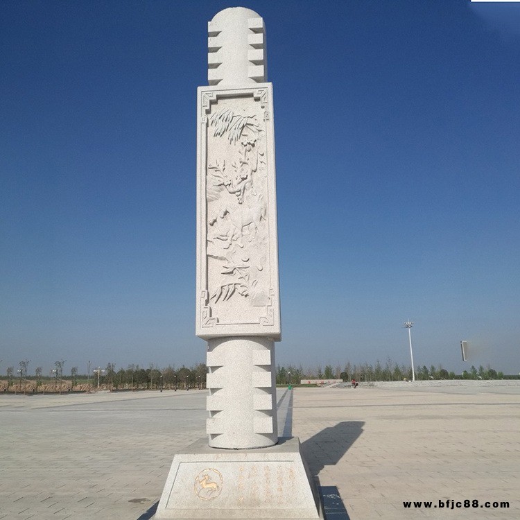 廣場石雕盤龍柱寺廟圖騰柱各種石刻文化柱現(xiàn)代浮雕雕刻